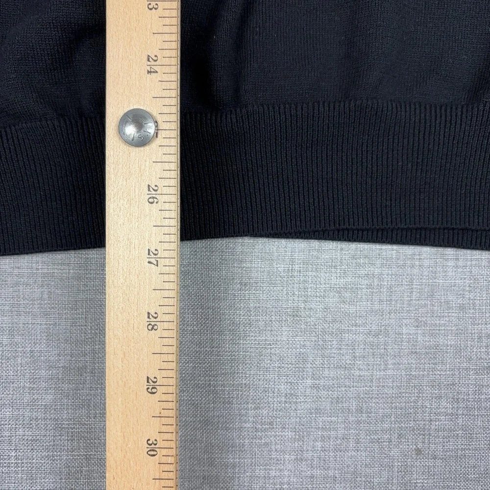 Brooks Brothers Sweater Mens XL Black 1/4 Zip Mock Neck Cotton Cashmere Pullover